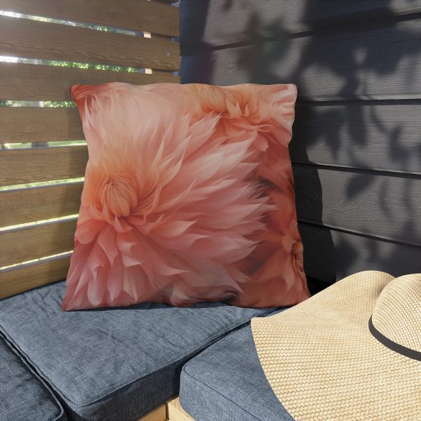 Lovely Fuzzy Buds in Peach 01 - Outdoor Pillows - Image 3