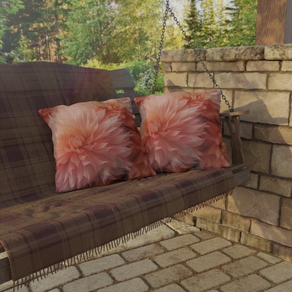 Lovely Fuzzy Buds in Peach 01 - Outdoor Pillows - Image 4