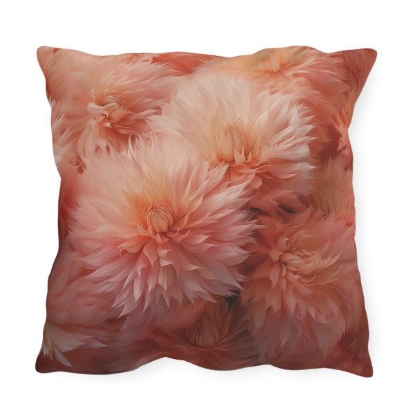 Lovely Fuzzy Buds in Peach 02 - Outdoor Pillows - Image 2