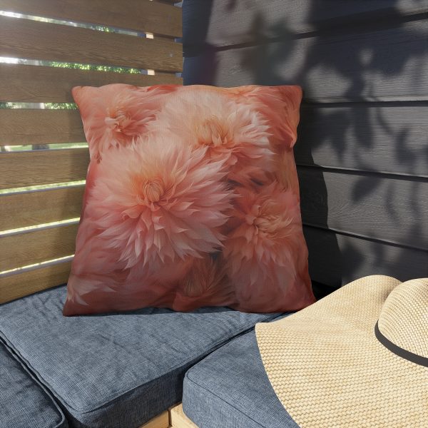 Lovely Fuzzy Buds in Peach 02 - Outdoor Pillows - Image 3