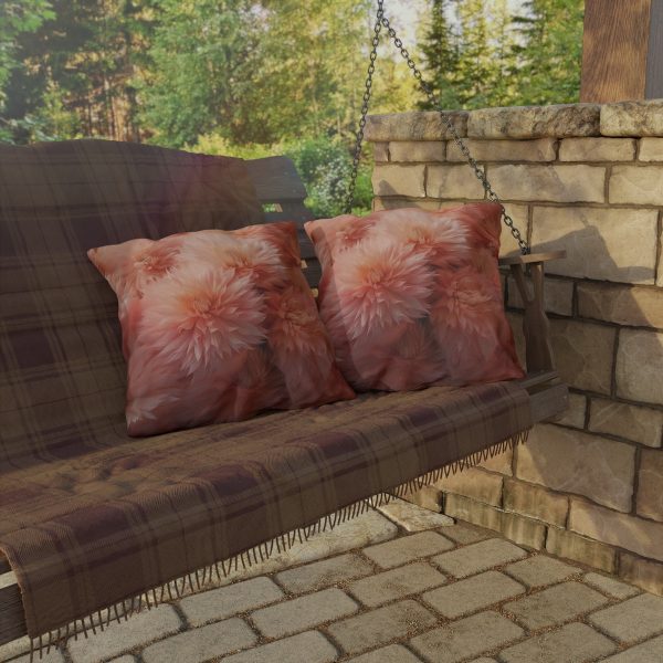 Lovely Fuzzy Buds in Peach 02 - Outdoor Pillows - Image 4