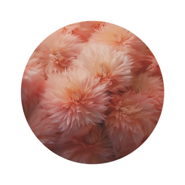 Lovely Fuzzy Buds in Peach 02 - Round Rug