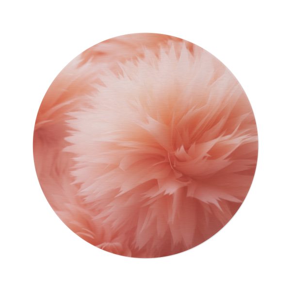 Lovely Fuzzy Buds in Peach 03 - Round Rug