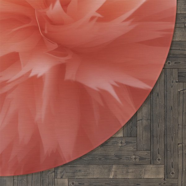 Lovely Fuzzy Buds in Peach 03 - Round Rug - Image 5