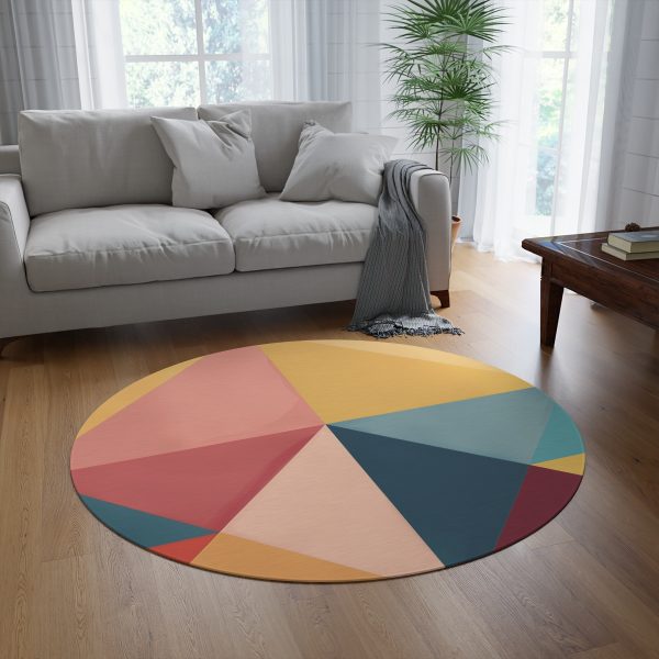 Soft Geometric Pyramid 03 - Round Rug - Image 4