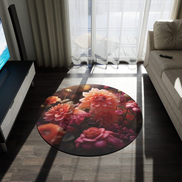 Bright Fantasy Floral 02 - Round Rug - Image 3