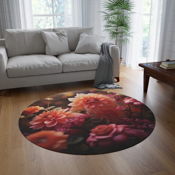 Bright Fantasy Floral 02 - Round Rug - Image 4