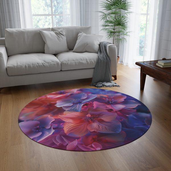 Bright Fantasy Floral 03 - Round Rug - Image 4