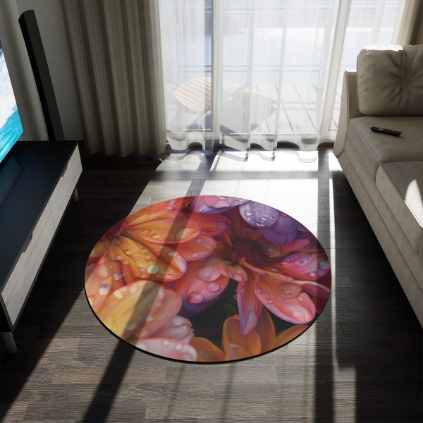 Bright Fantasy Floral 04 - Round Rug - Image 3