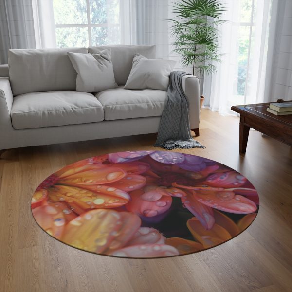 Bright Fantasy Floral 04 - Round Rug - Image 4