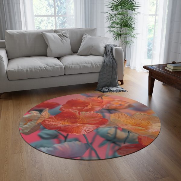 Bright Fantasy Floral 05 - Round Rug - Image 4