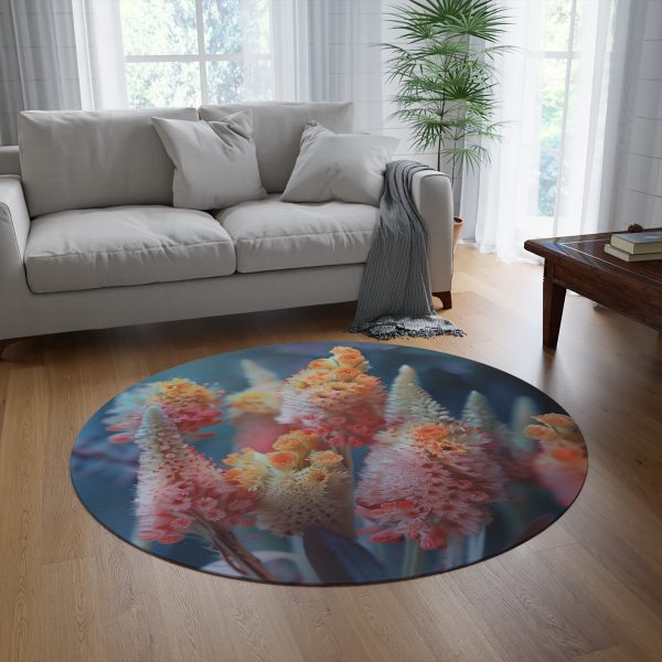 Bright Fantasy Floral 06 - Round Rug - Image 4