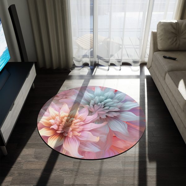 Pastel Fantasy Baroque Floral 03 - Round Rug - Image 3