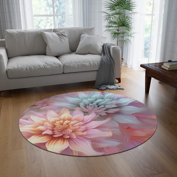 Pastel Fantasy Baroque Floral 03 - Round Rug - Image 4