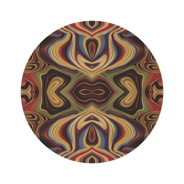 Lipnotic Kaleidoscope Background 04 - Round Rug