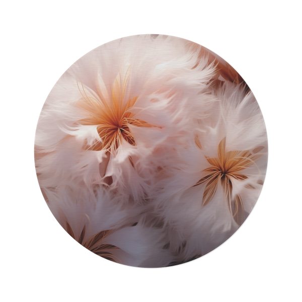 Soft Fantasy Feather Puffs - Round Rug