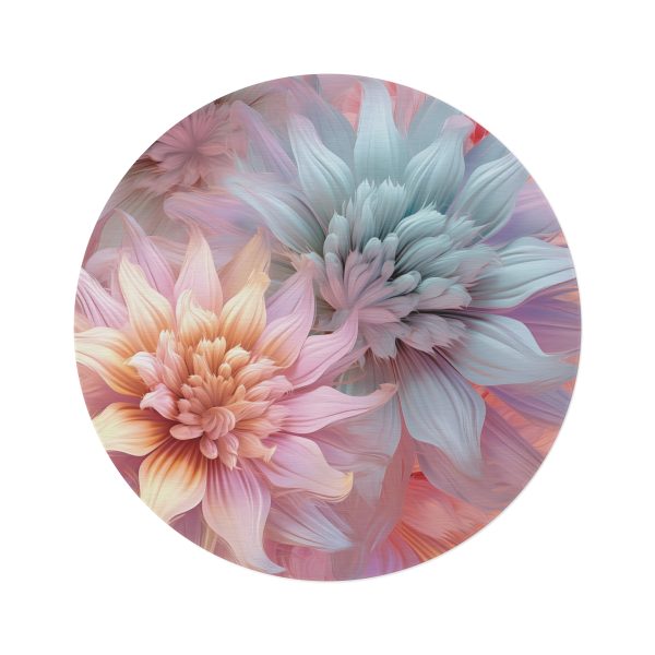 Pastel Fantasy Baroque Floral 03 - Round Rug