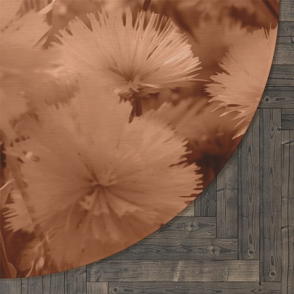 Fuzzy Dandelion Fantasy in Peach Fuzz Tone - Round Rug - Image 5