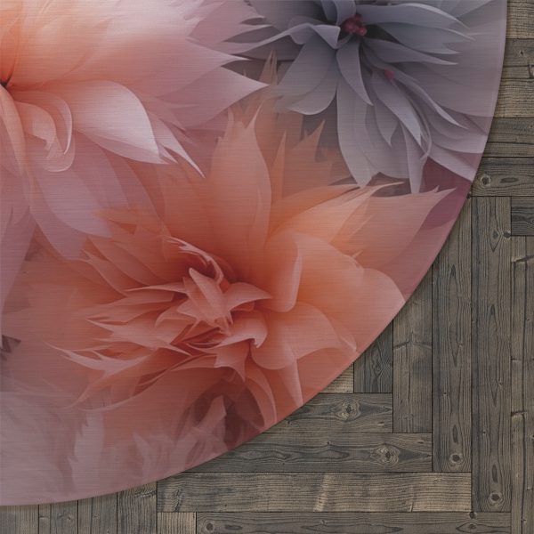 Pastel Palette Fantasy Feather Puffs - Round Rug - Image 5