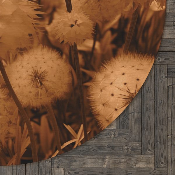 Dandelion Dream in Sunkissed Peach - Round Rug - Image 5