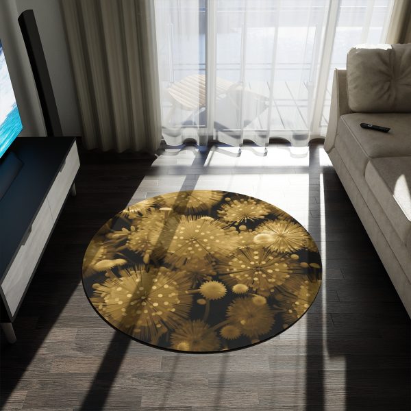 Fine and Dandy Motif in Sauterne Tone - Round Rug - Image 3