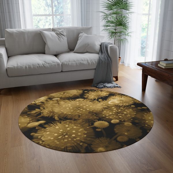 Fine and Dandy Motif in Sauterne Tone - Round Rug - Image 4