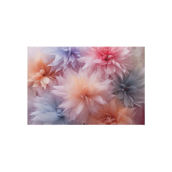 Pastel Palette Fantasy Feather Puffs - Outdoor Rug - Image 5