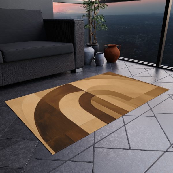 Soft Geometric Archways in Honey Yellow Tone - Outdoor Rug - Image 12