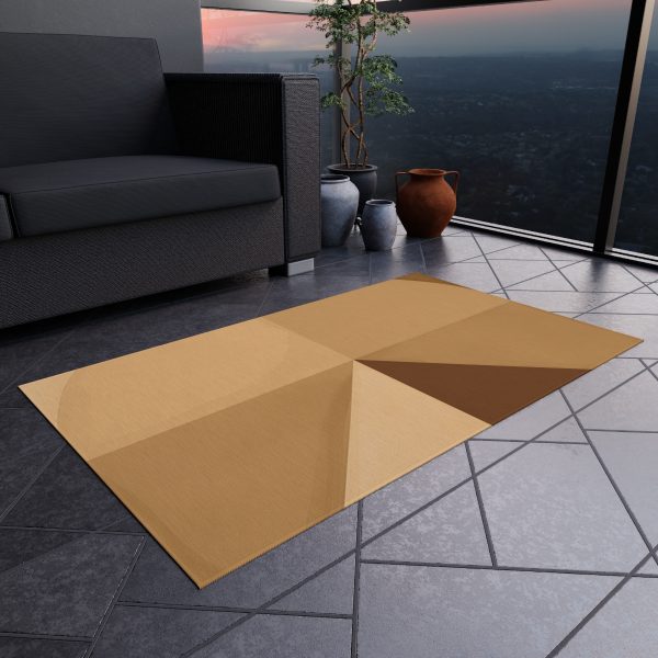 Soft Geometric Pyramid 02 in Honey Yellow Tone - Outdoor Rug - Image 12