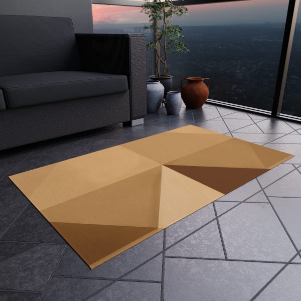 Soft Geometric Pyramid 03 in Honey Yellow Tone - Outdoor Rug - Image 12