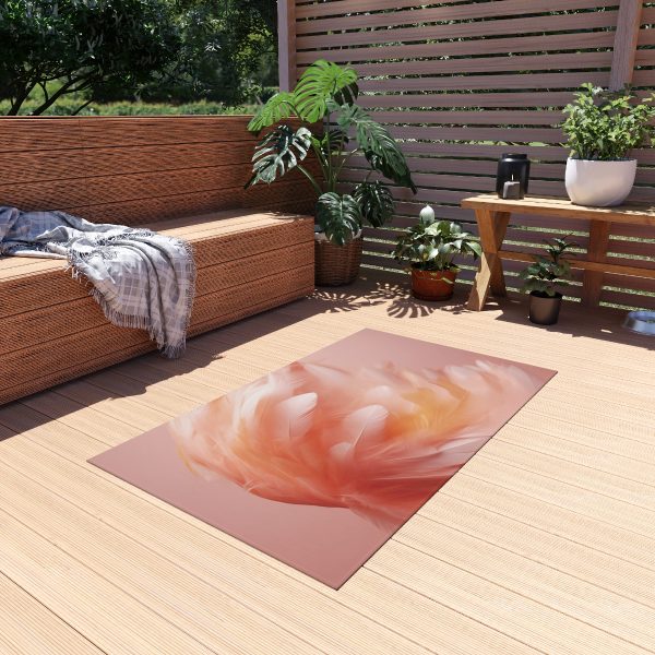 Lovely Fuzzy Feathers in Peach 02 - Outdoor Rug - Image 11