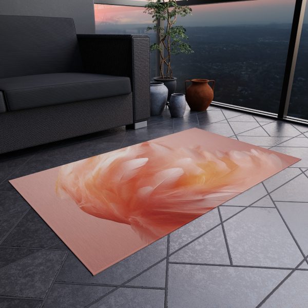 Lovely Fuzzy Feathers in Peach 02 - Outdoor Rug - Image 12