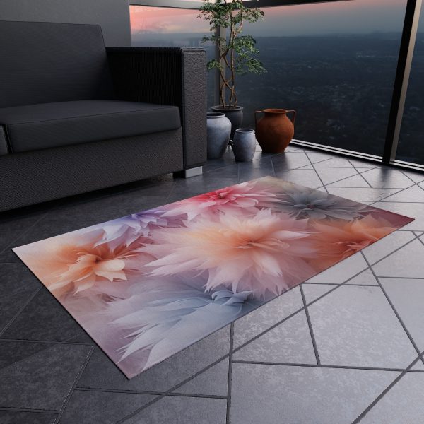 Pastel Palette Fantasy Feather Puffs - Outdoor Rug - Image 12