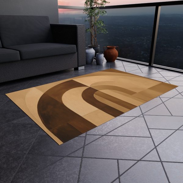 Soft Geometric Archways in Honey Yellow Tone - Outdoor Rug - Image 16