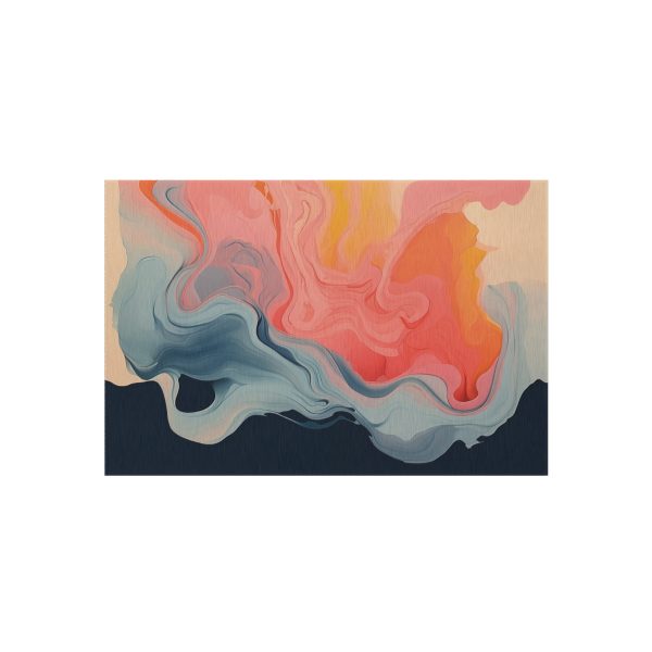 Aqueous Expression in Navy and Peachy Pastels 01 - Outdoor Rug - Image 13