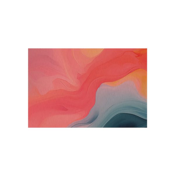 Aqueous Expression in Navy and Peachy Pastels 04 - Outdoor Rug - Image 13