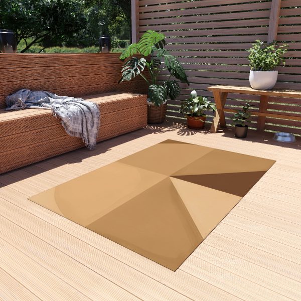 Soft Geometric Pyramid 02 in Honey Yellow Tone - Outdoor Rug - Image 15