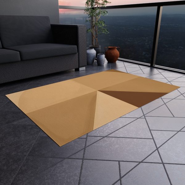 Soft Geometric Pyramid 02 in Honey Yellow Tone - Outdoor Rug - Image 16