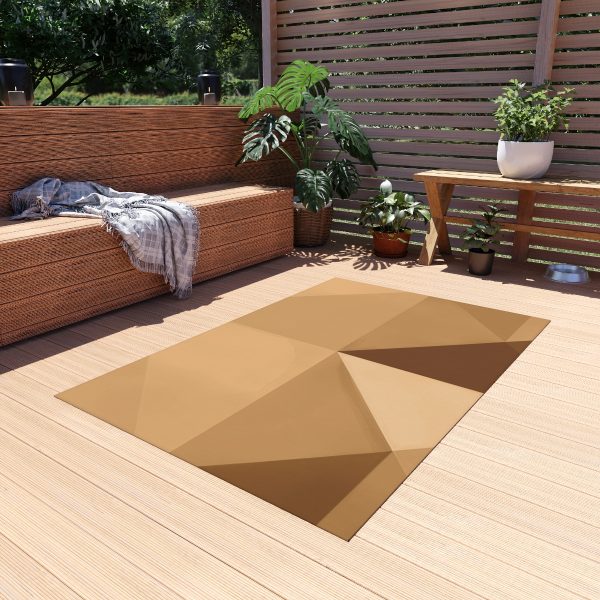 Soft Geometric Pyramid 03 in Honey Yellow Tone - Outdoor Rug - Image 15