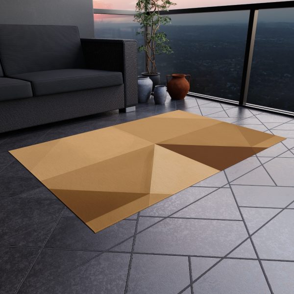 Soft Geometric Pyramid 03 in Honey Yellow Tone - Outdoor Rug - Image 16