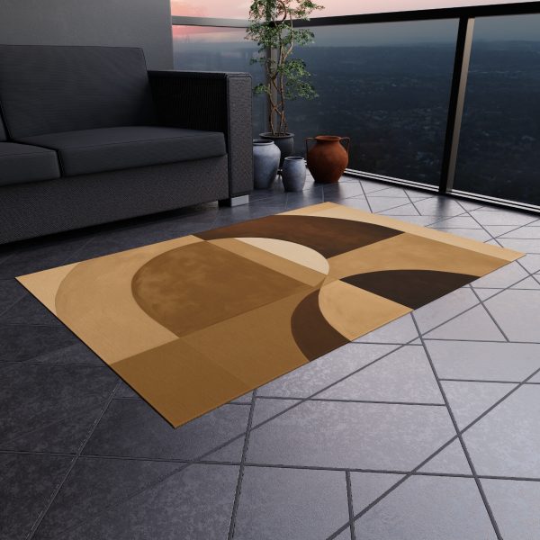 Soft Geometric Windows in Honey Yellow Tone - Outdoor Rug - Image 16