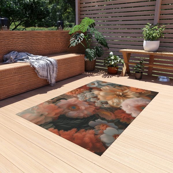 Lustrous Peach Baroque Floral 02 - Outdoor Rug - Image 15