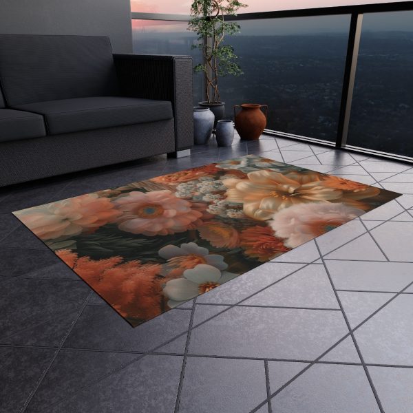 Lustrous Peach Baroque Floral 02 - Outdoor Rug - Image 16