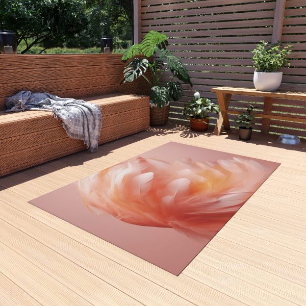 Lovely Fuzzy Feathers in Peach 02 - Outdoor Rug - Image 15