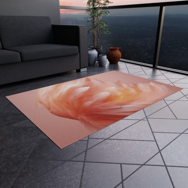 Lovely Fuzzy Feathers in Peach 02 - Outdoor Rug - Image 16