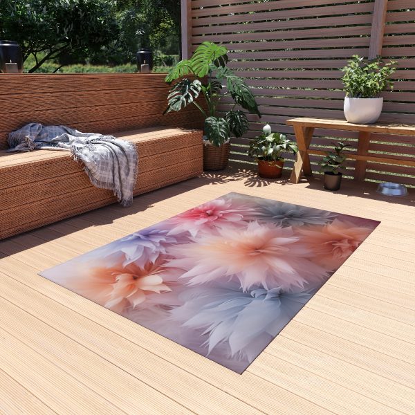 Pastel Palette Fantasy Feather Puffs - Outdoor Rug - Image 15