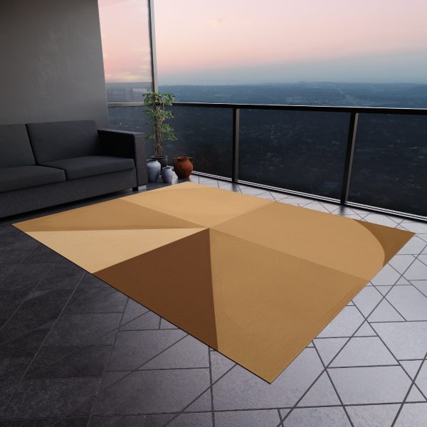 Soft Geometric Pyramid 02 in Honey Yellow Tone - Outdoor Rug - Image 4