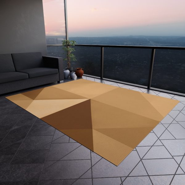 Soft Geometric Pyramid 03 in Honey Yellow Tone - Outdoor Rug - Image 4