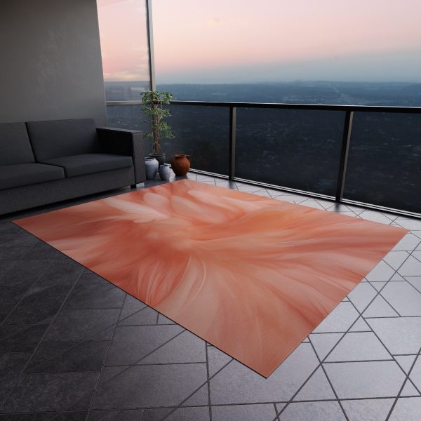 Lovely Fuzzy Feathers in Peach 01 - Outdoor Rug - Image 4