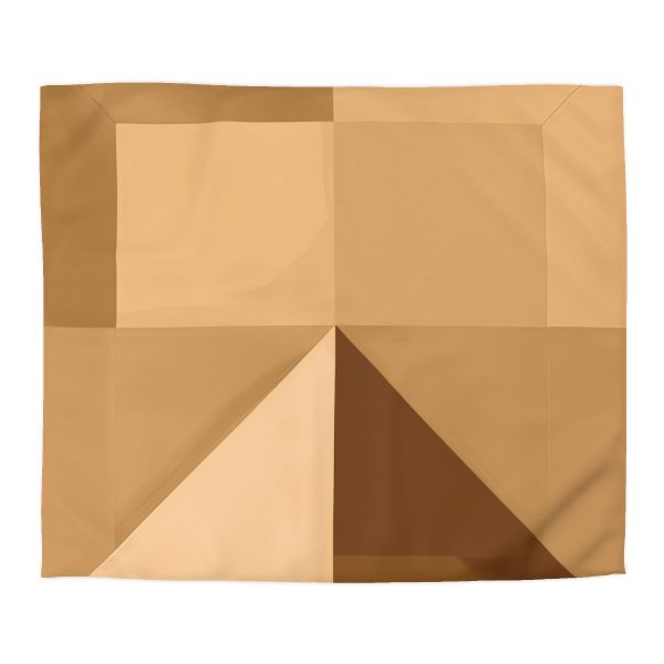 Soft Geometric Pyramid 01 in Honey Yellow Tone - Microfiber Duvet Cover - Image 22